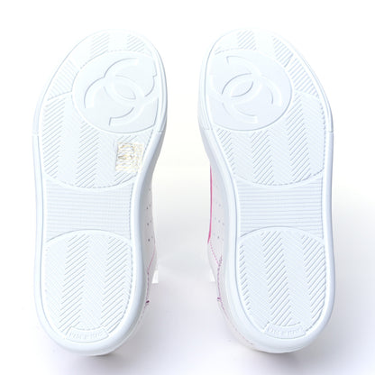 Chanel Calfskin Womens Logo Sneakers 36 White Pink 6 of 8