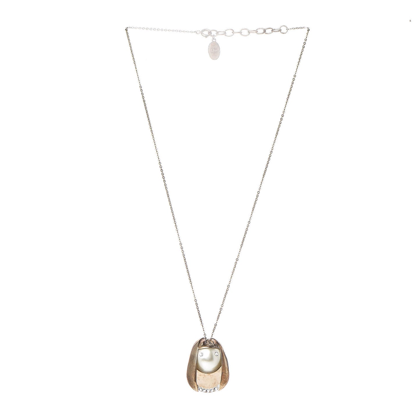 Crystal Pearl Tell Me Dior Zodiac Virgo Necklace Gold