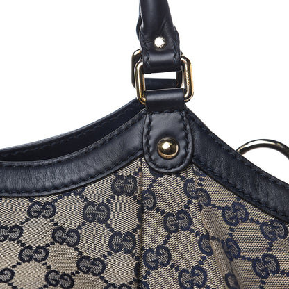 Gucci Monogram Calfskin Large Sukey Tote Beige Blue 12 of 18