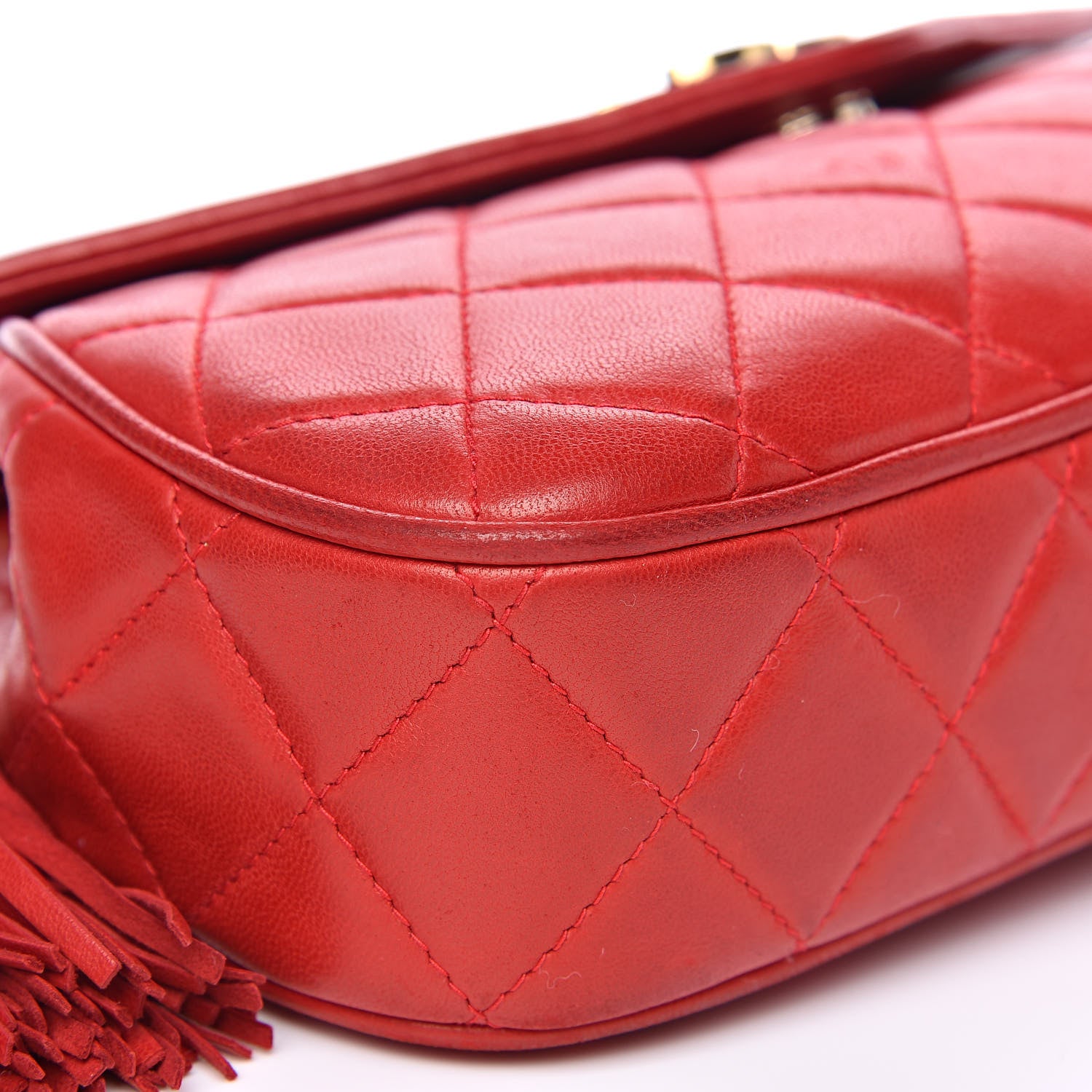 Chanel Lambskin Quilted CC Tassel Flap Red 18 of 26