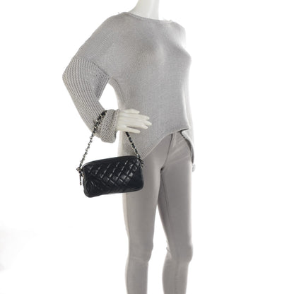 Chanel Aged Calfskin Quilted Cotton Club Pochette Black 2 of 7