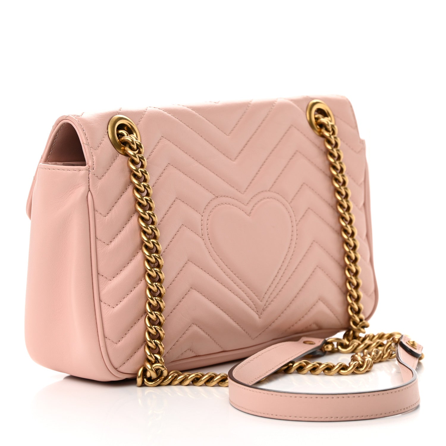 Gucci Calfskin Matelasse Small GG Marmont Shoulder Bag Perfect Pink 3 of 15