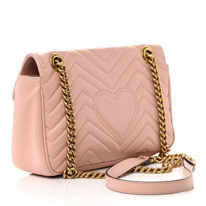 Gucci Calfskin Matelasse Small GG Marmont Shoulder Bag Perfect Pink 3 of 15