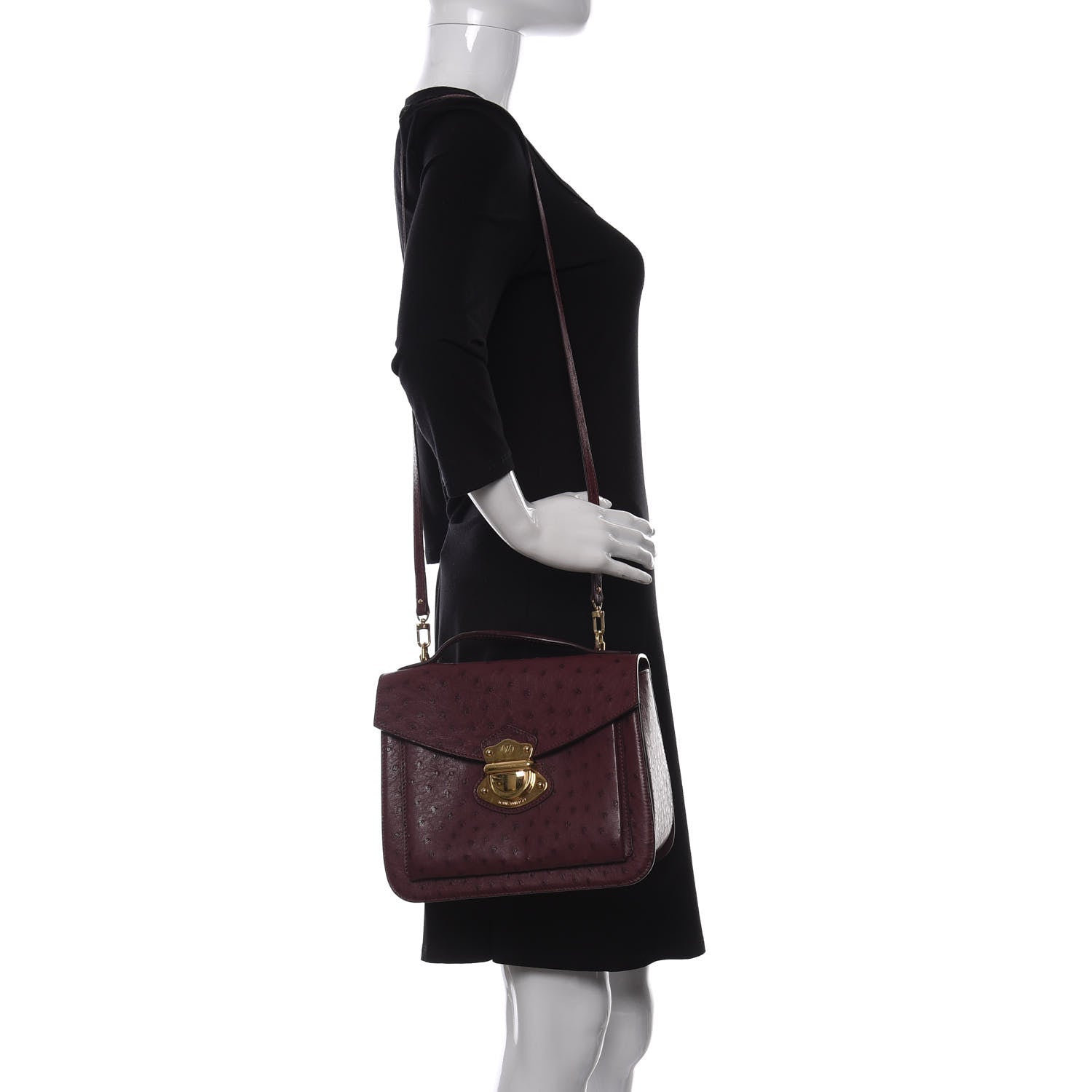 Louis Vuitton Ostrich Mirada Prune 2 of 8