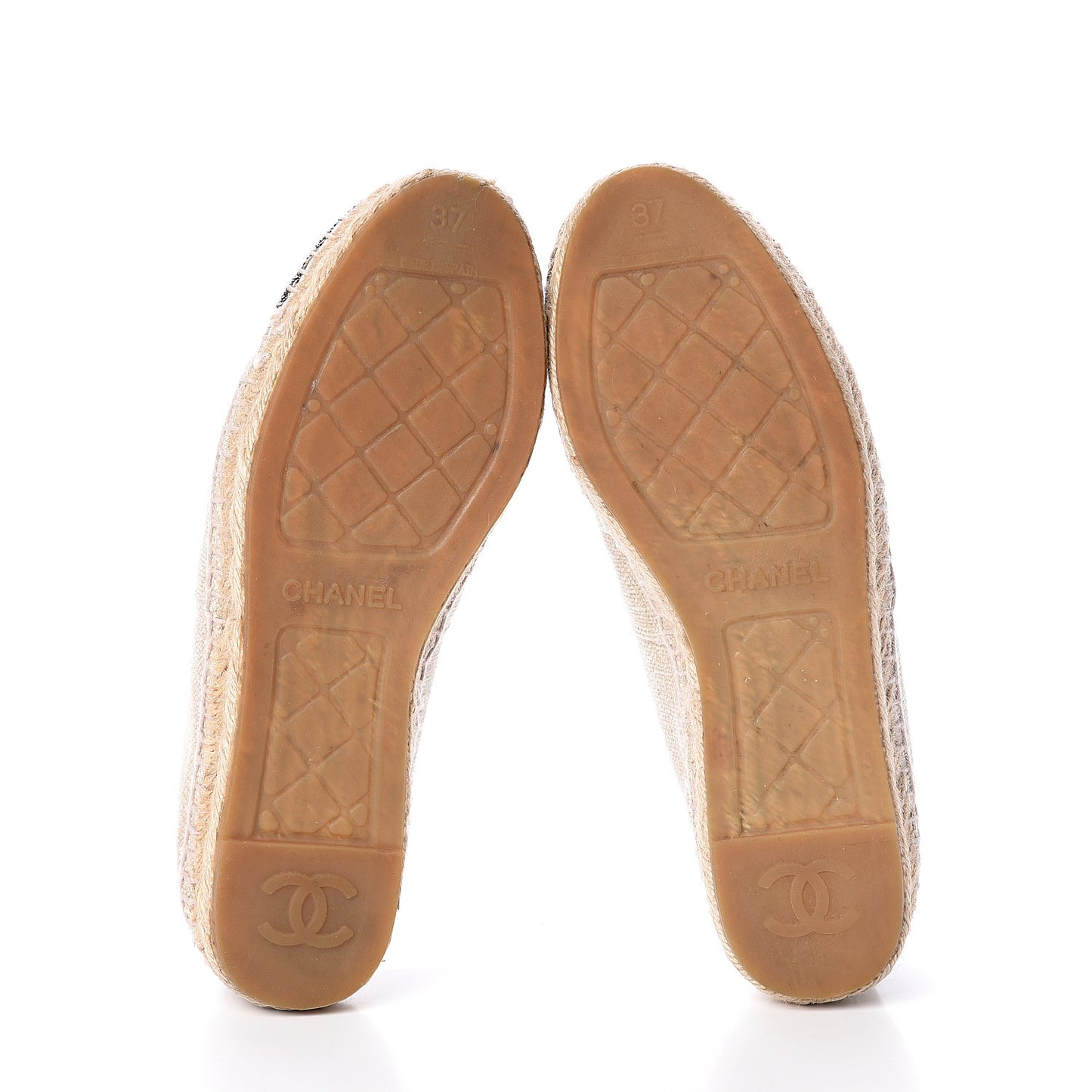 Toile Sequin CC Espadrilles 37 Beige Black