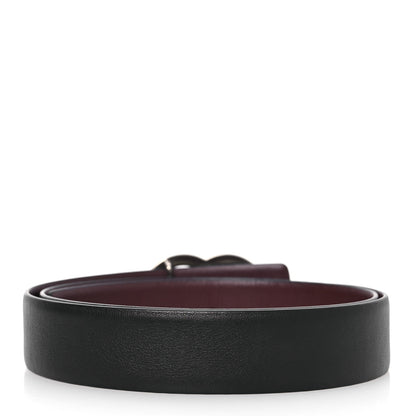 Chanel Calfskin CC Reversible Belt 85 34 Black Burgundy 3 of 9