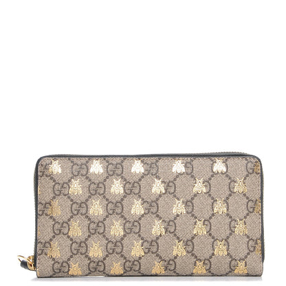 Gucci GG Supreme Monogram Bees Zip Around Wallet 1 of 8