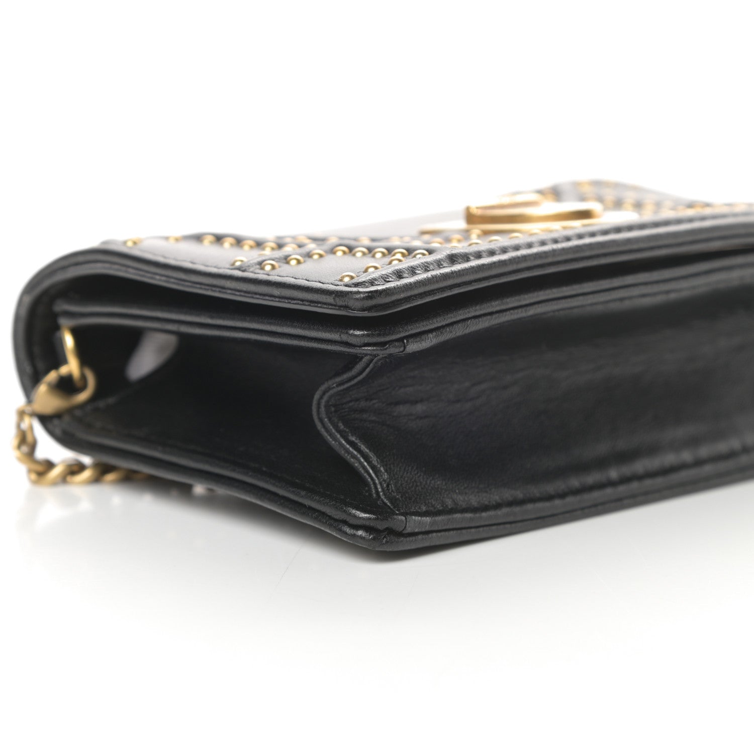 Christian Dior Lambskin Studded Micro Diorama Flap Bag Black 9 of 14