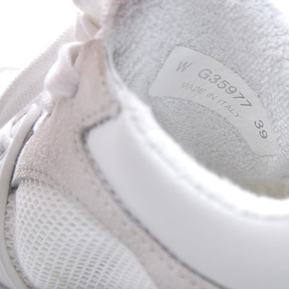 Chanel Suede Calfskin Fabric CC Sneakers 39 White 8 of 8