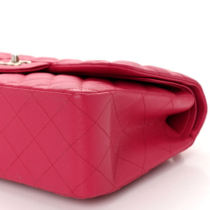 Chanel Caviar Quilted Jumbo Double Flap Dark Pink 10 of 10