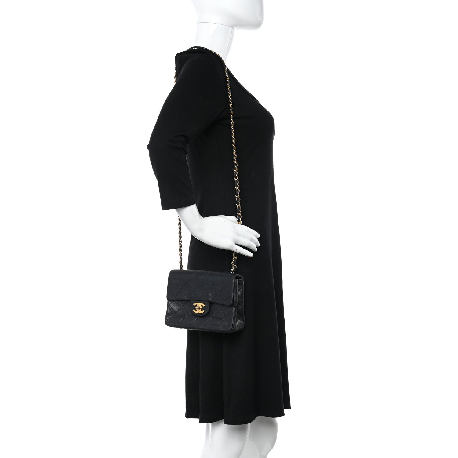 Chanel Lambskin Quilted Mini Square Flap Black 2 of 12