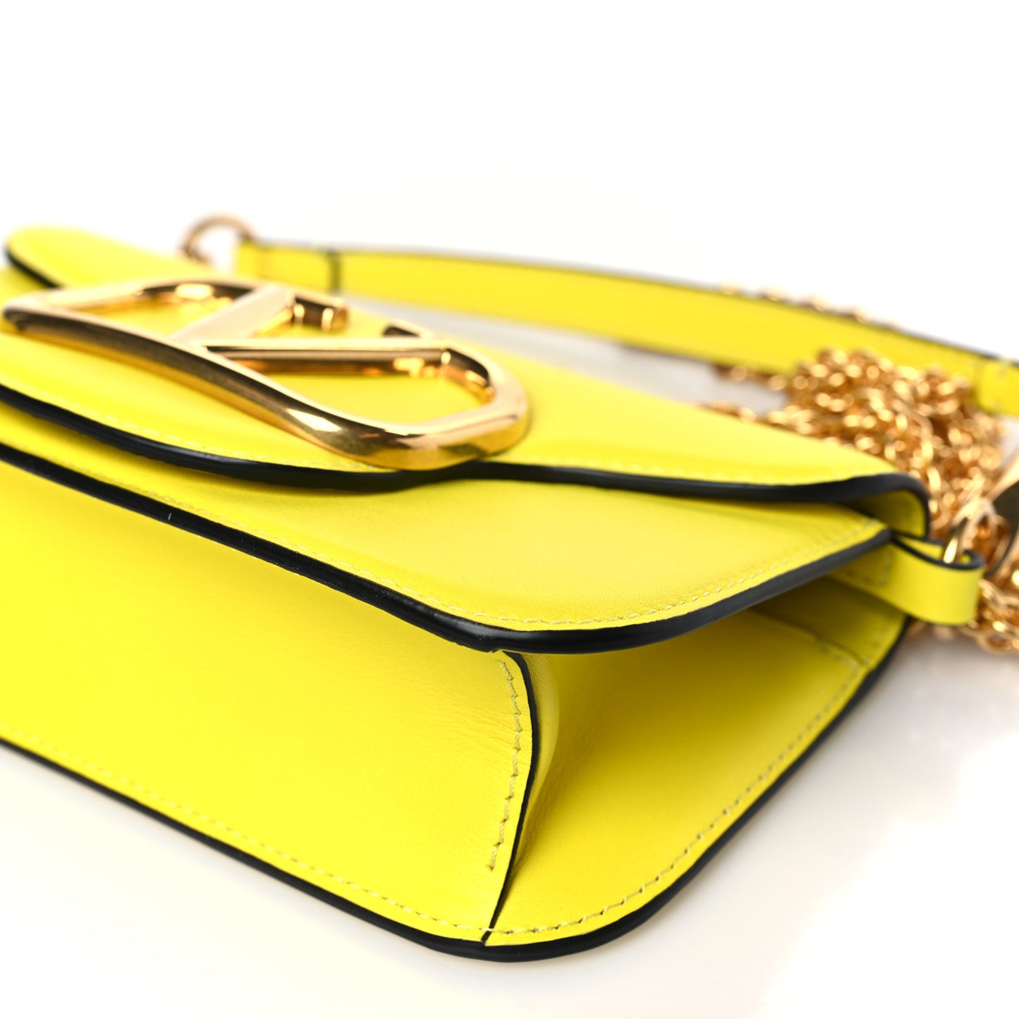 Calfskin Vlogo Small Loco Shoulder Bag Shocking Yellow