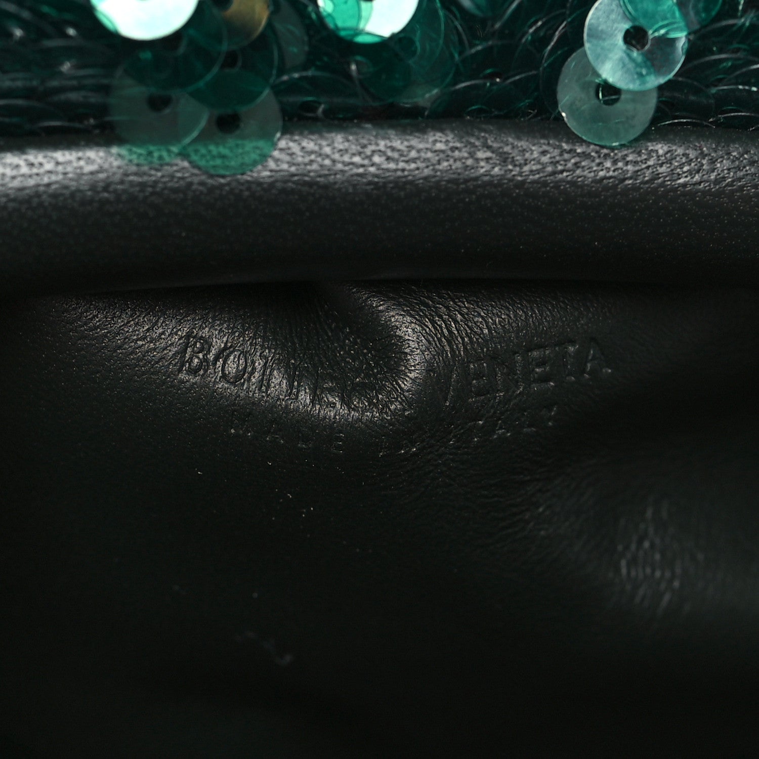 Bottega Veneta Sequin The Mini Pouch Green 1735793 – FASHIONPHILE