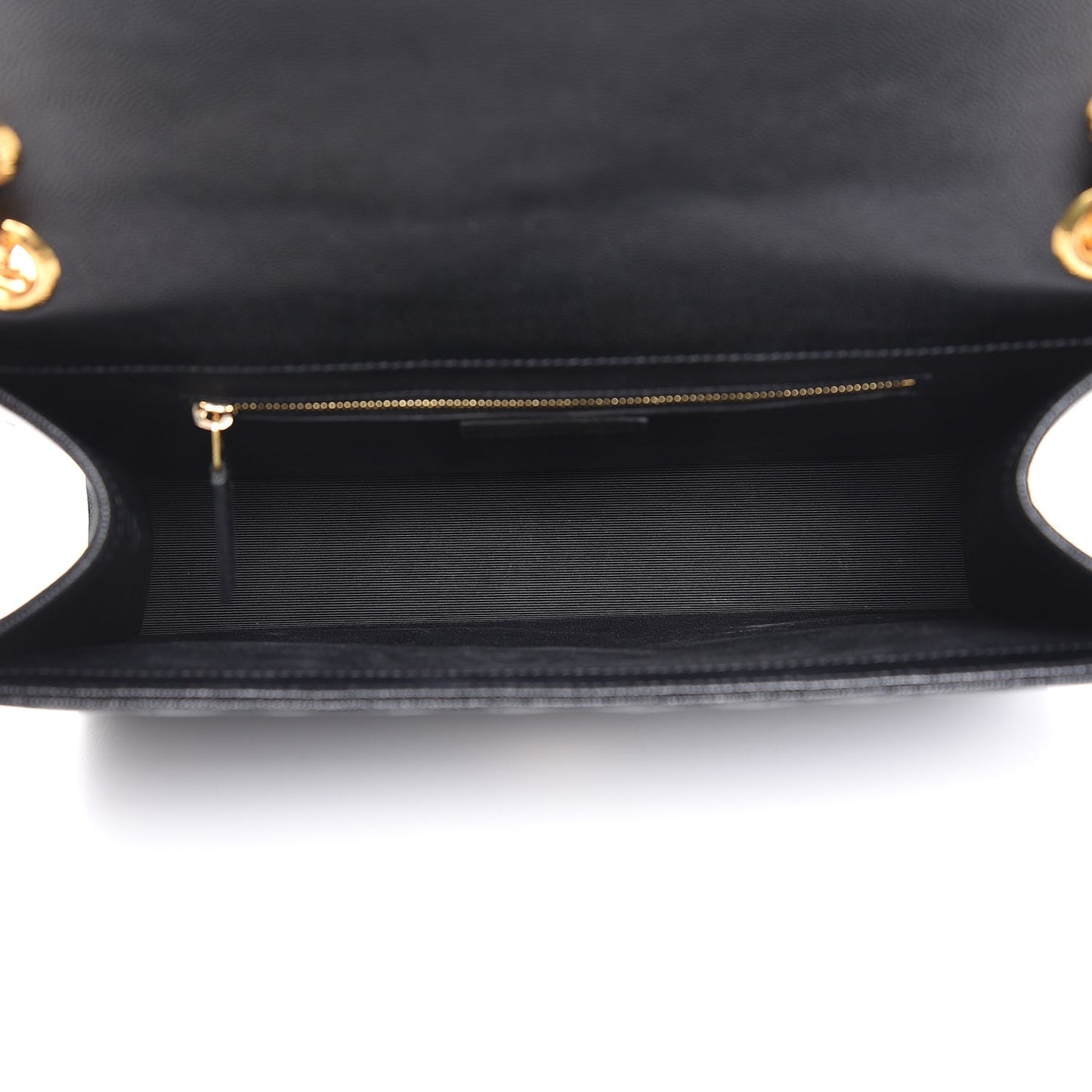 Grain De Poudre Matelasse Chevron Large Monogram Satchel Black
