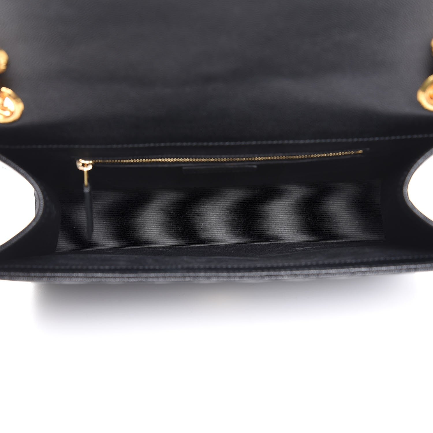 Saint Laurent Grain De Poudre Matelasse Chevron Large Monogram Satchel Black 5 of 9