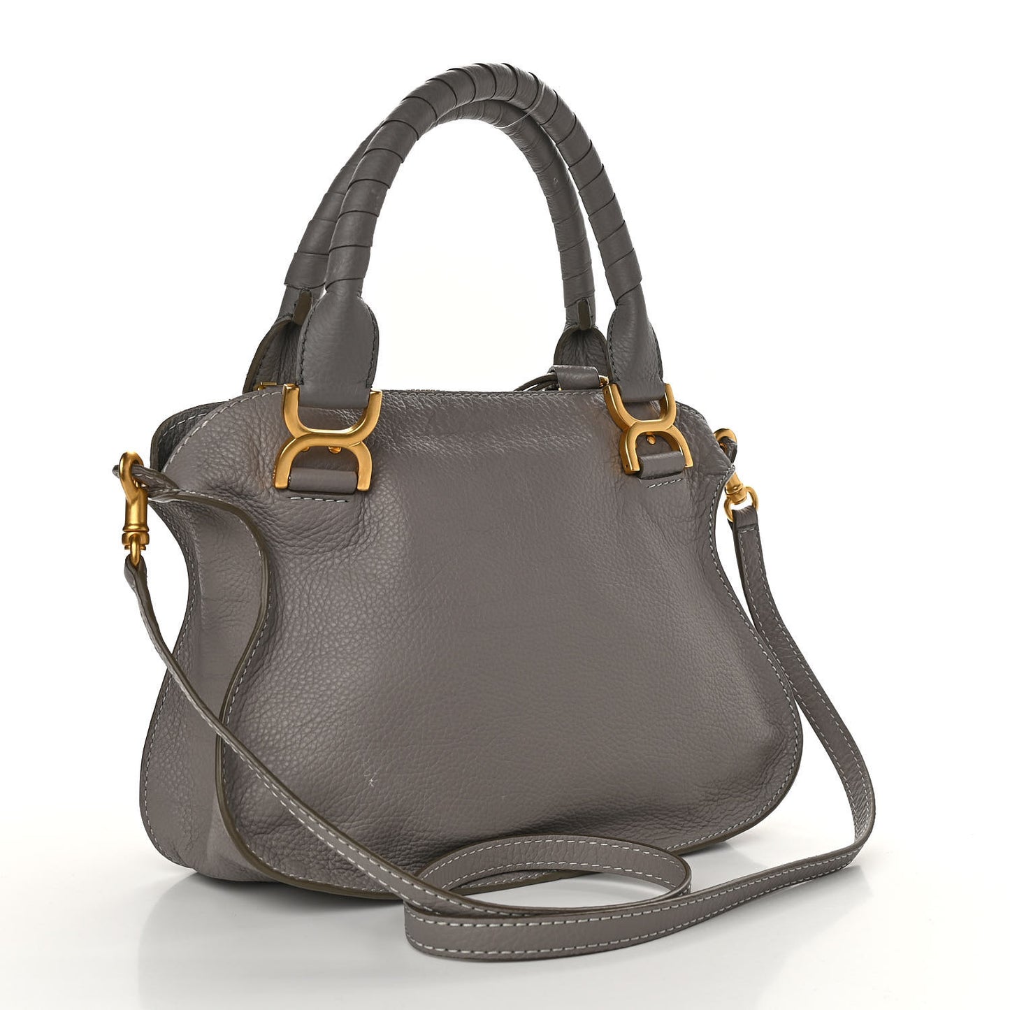 Calfskin Small Marcie Satchel Cashmere Grey