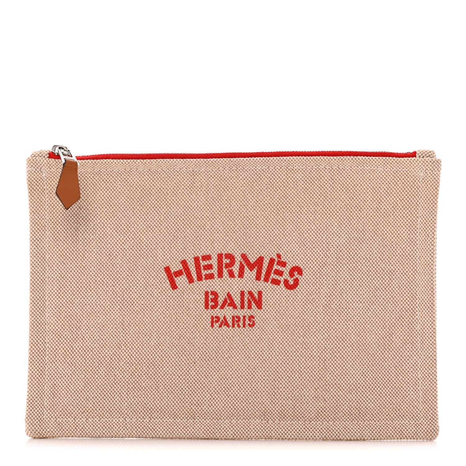 Hermes Toile Flat Yachting Pouch Rouge 1 of 6