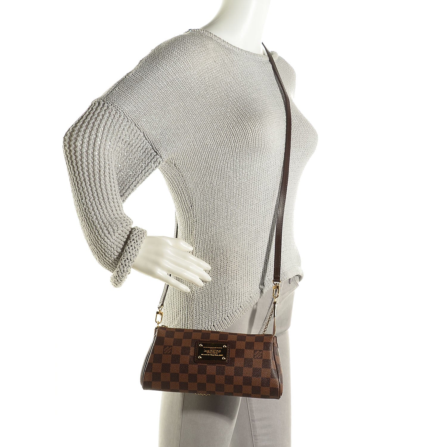 Louis Vuitton Damier Ebene Eva Clutch 2 of 15