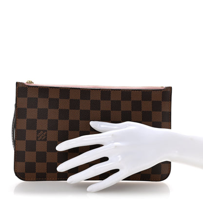 Louis Vuitton Damier Ebene Neverfull MM GM Pochette Rose Ballerine 2 of 11