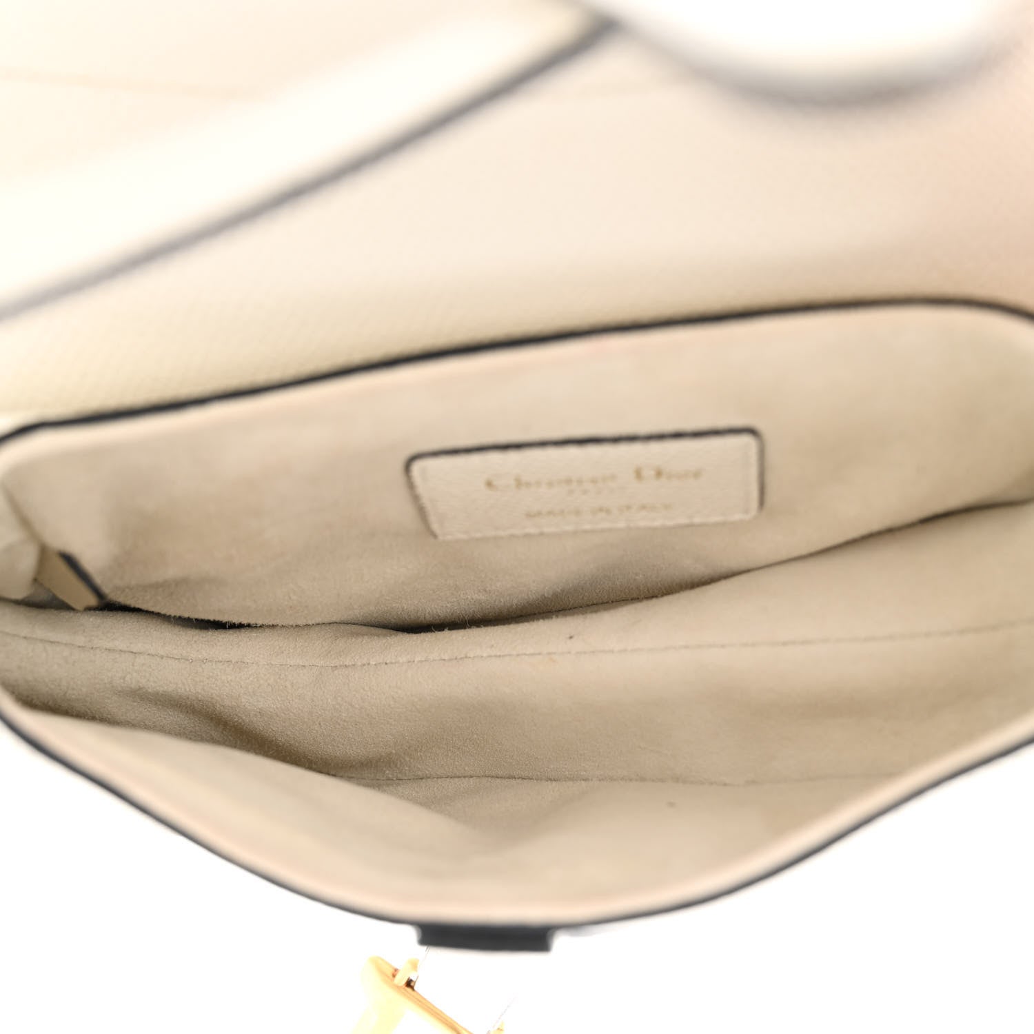 Christian Dior Grained Calfskin Mini Saddle Bag White 5 of 11