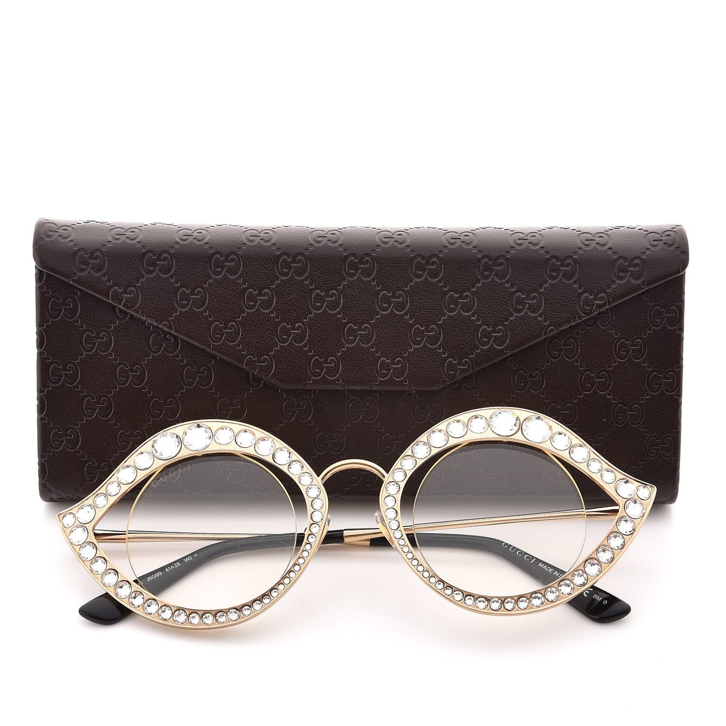 Metal Crystal Cat Eye Glasses GG4287/S Gold