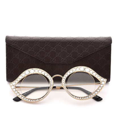 Gucci Metal Crystal Cat Eye Glasses GG4287/S Gold 7 of 7