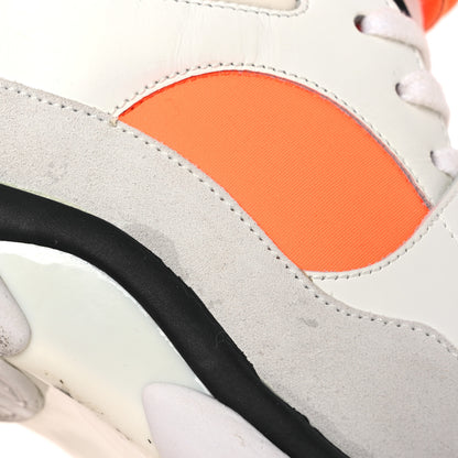 Chanel Suede Calfskin Lambskin Neoprene High Top CC Sneakers 39 White Fluo Orange 13 of 13