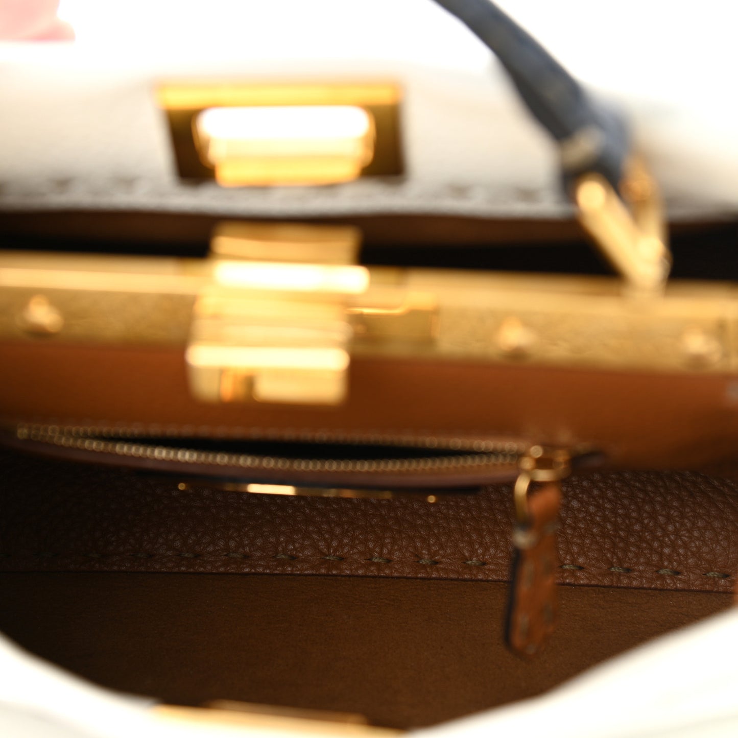 Cuoio Romano Selleria Tri-color Mini Peekaboo Iconic Satchel White Indaco Saddler