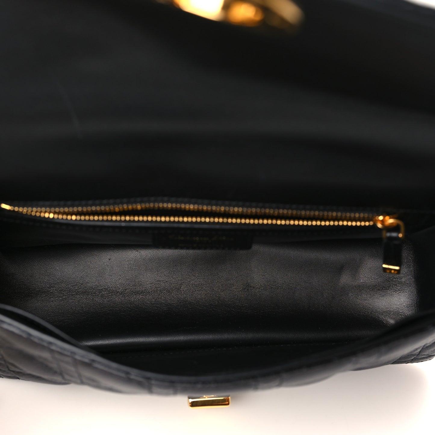 Calfskin Cannage Medium Caro Bag Black