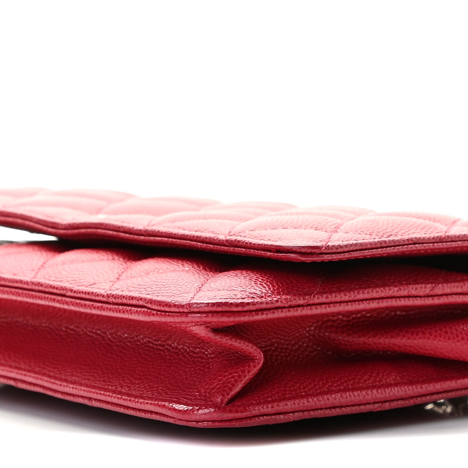 Chanel Caviar Quilted Wallet On Chain WOC Dark Red 7 of 8