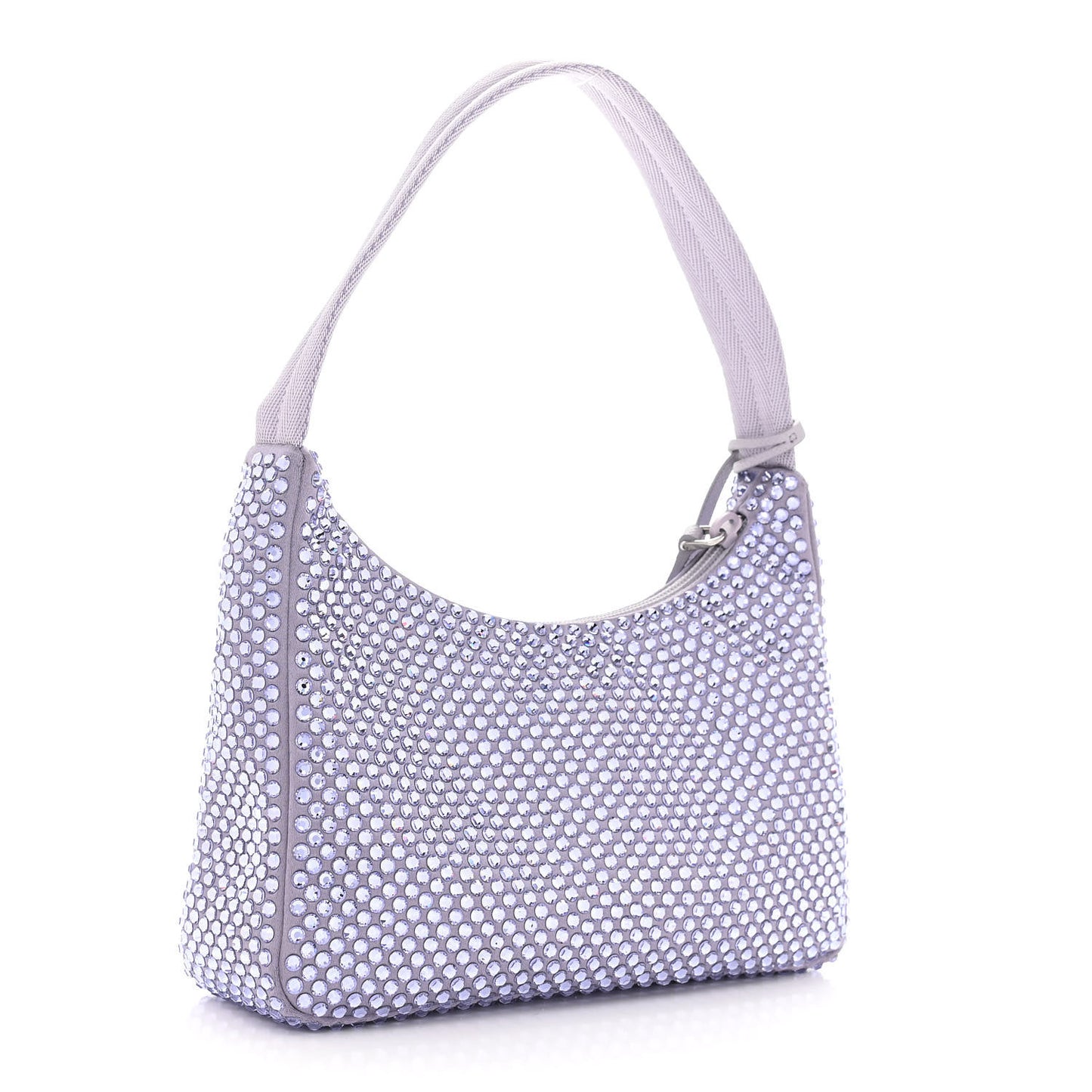 Satin Crystal Mini Re-Edition 2000 Bag Glicine