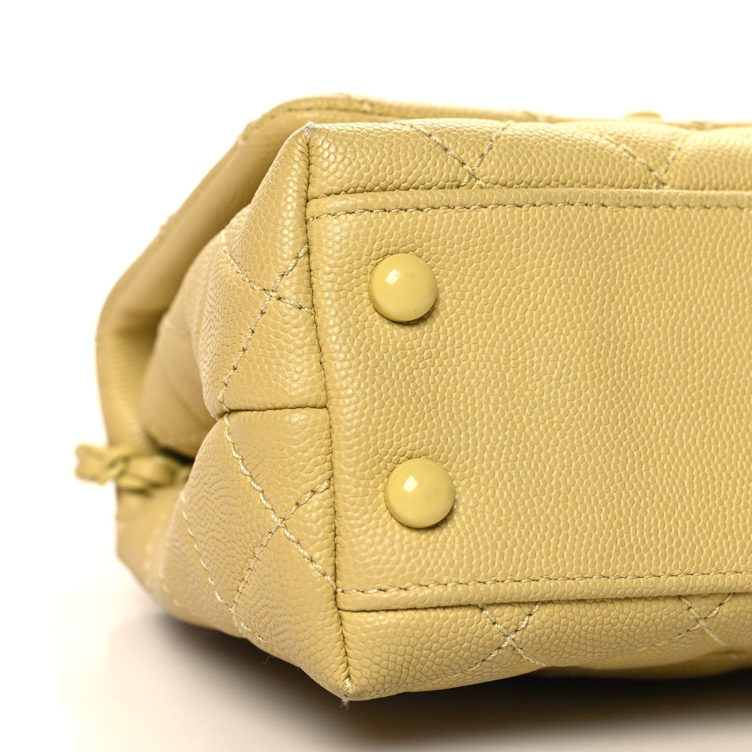 Chanel Caviar Quilted Incognito Extra Mini Coco Handle Flap Light Yellow 9 of 10