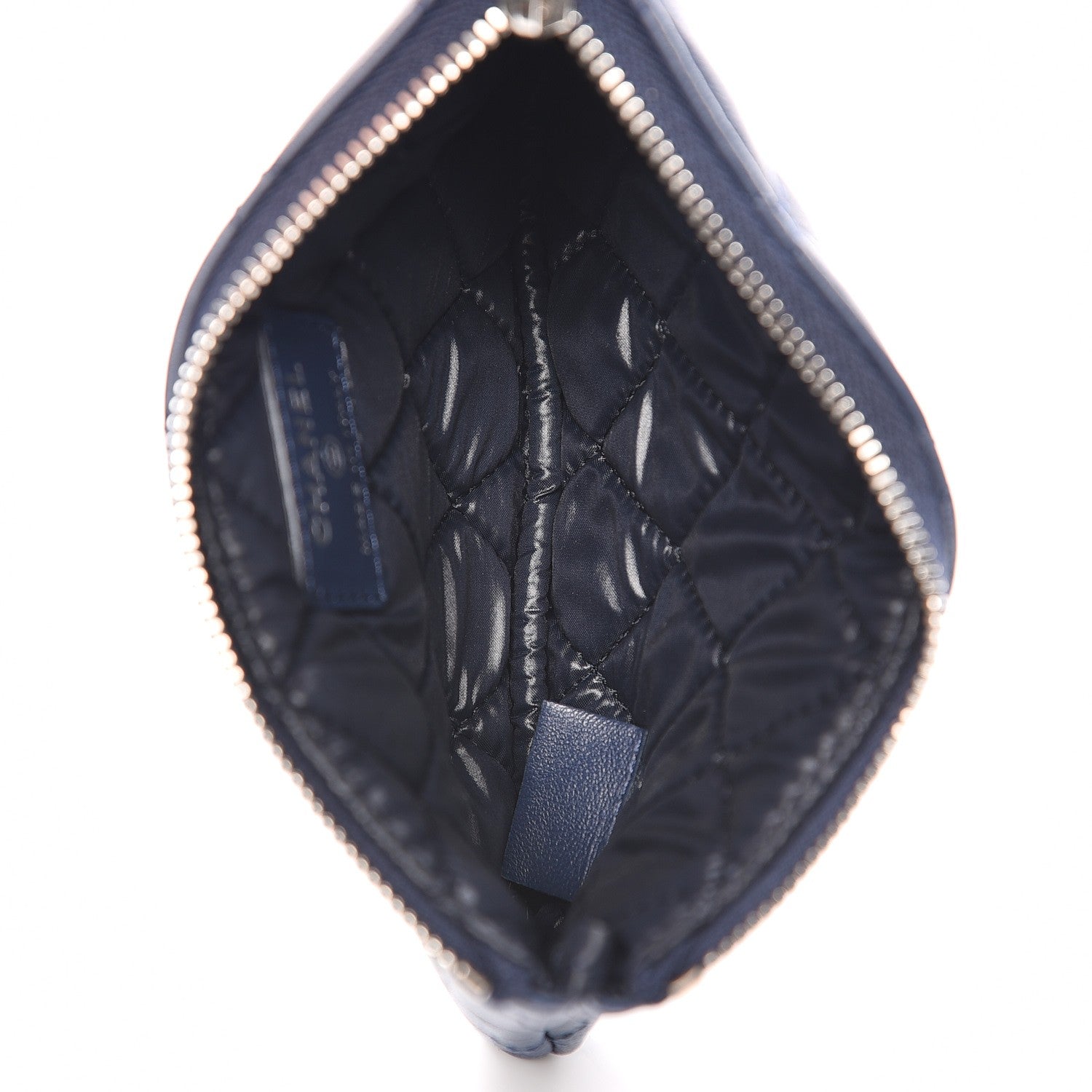 Chanel Lambskin Quilted Small Cosmetic Case Blue 5 of 8