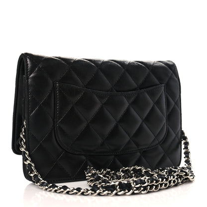 Chanel Lambskin Quilted Wallet On Chain WOC Black 3 of 10