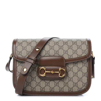 Gucci GG Supreme Monogram Horsebit 1955 Shoulder Bag Beige Brown Sugar 1 of 9