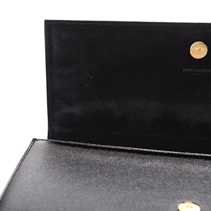 Saint Laurent Grain De Poudre Monogram Cassandre Clutch Black 8 of 9