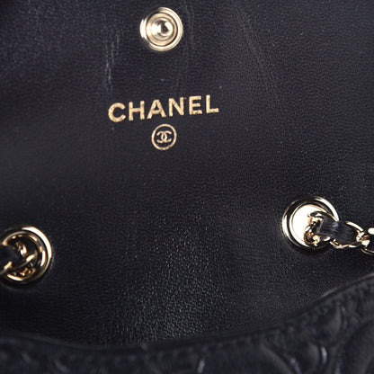 Chanel Caviar Camellia Embossed Chain Belt Bag Black 6 of 9