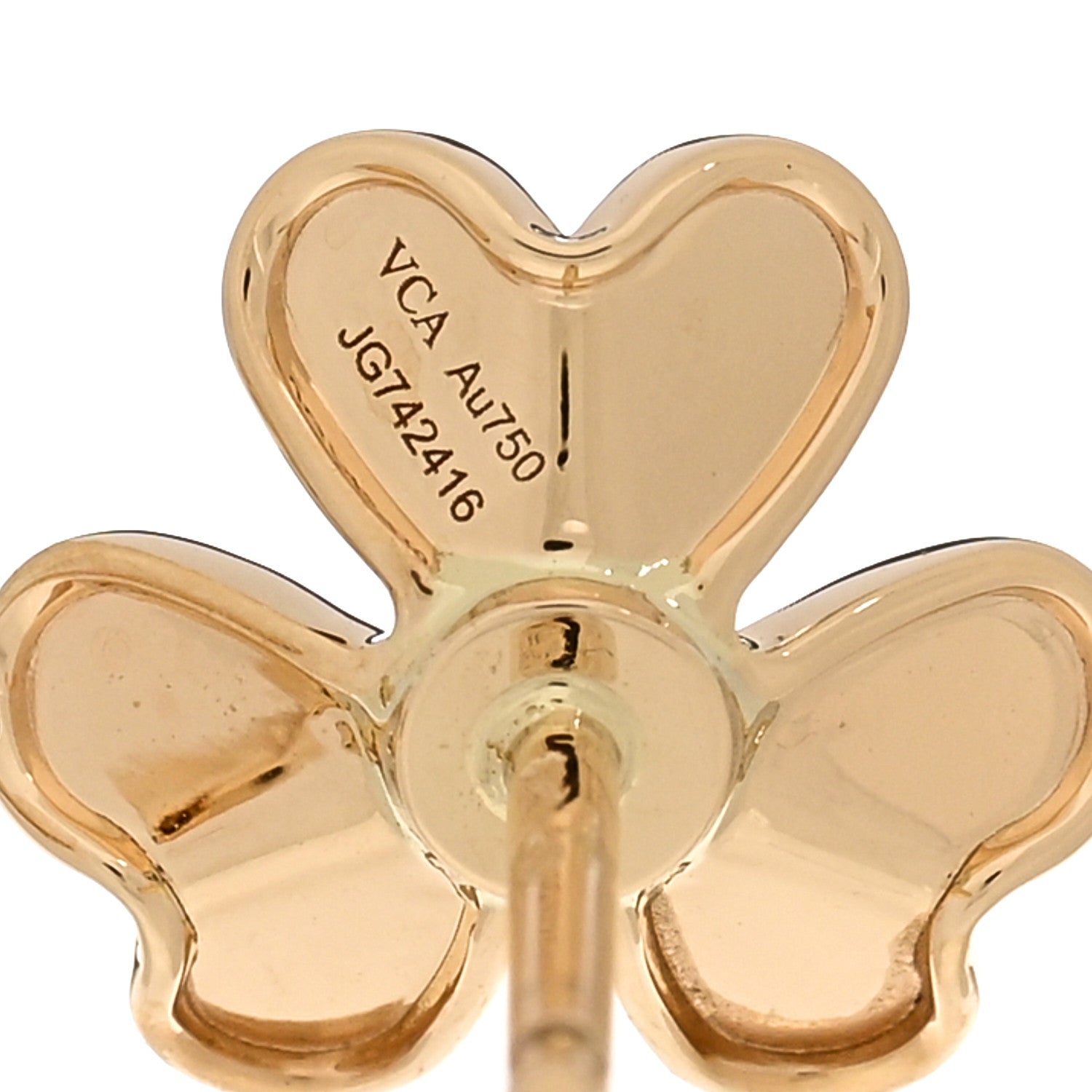 Van Cleef & Arpels 18K Yellow Gold Diamond Mini Frivole Earrings 4 of 5