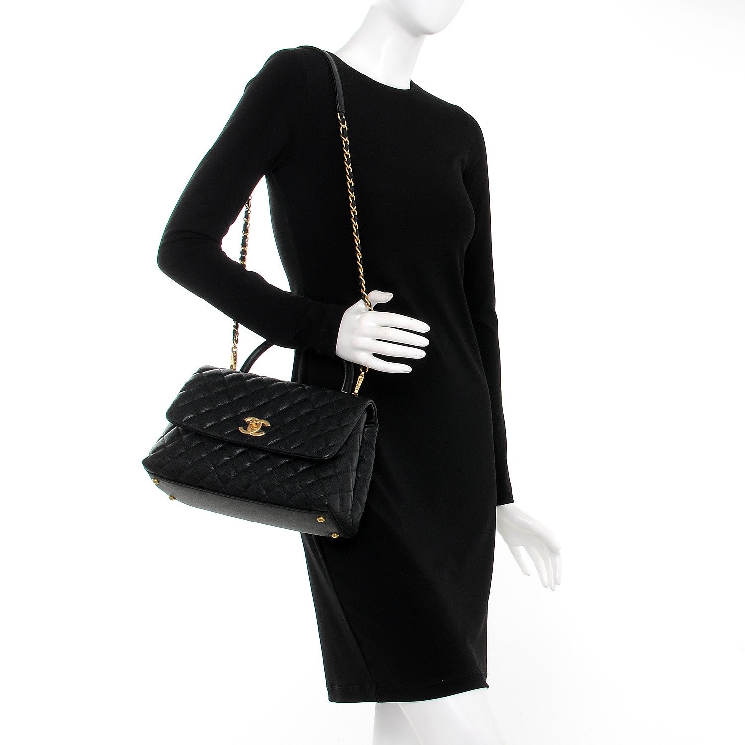 Chanel Caviar Quilted Small Coco Handle Flap Black 2 of 9