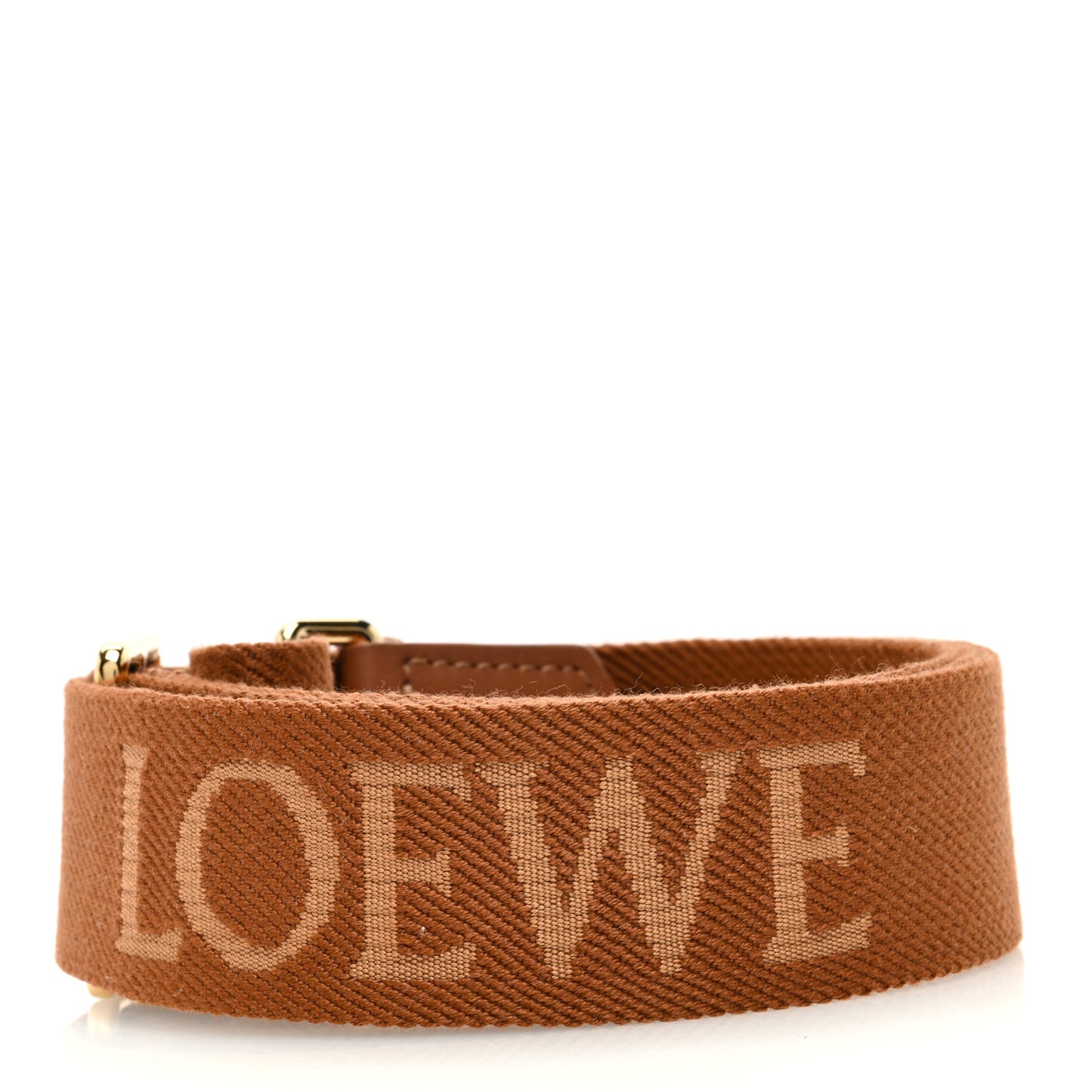 Calfskin Jacquard Webbing Anagram Strap Tan