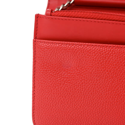 Chanel Caviar Timeless CC Wallet On Chain WOC Red 12 of 14