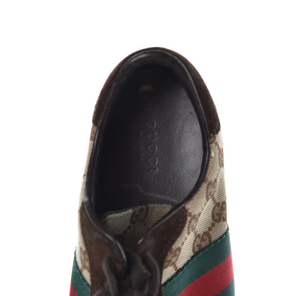 Gucci GG Monogram Suede Vintage Web Womens Sneakers 38 Dark Chestnut 6 of 11