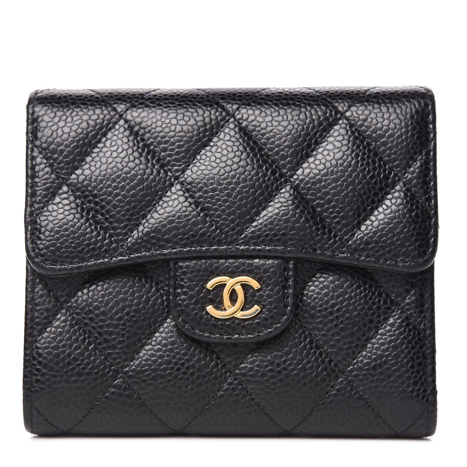 Chanel Caviar Quilted Compact Flap Wallet Black 1 of 10