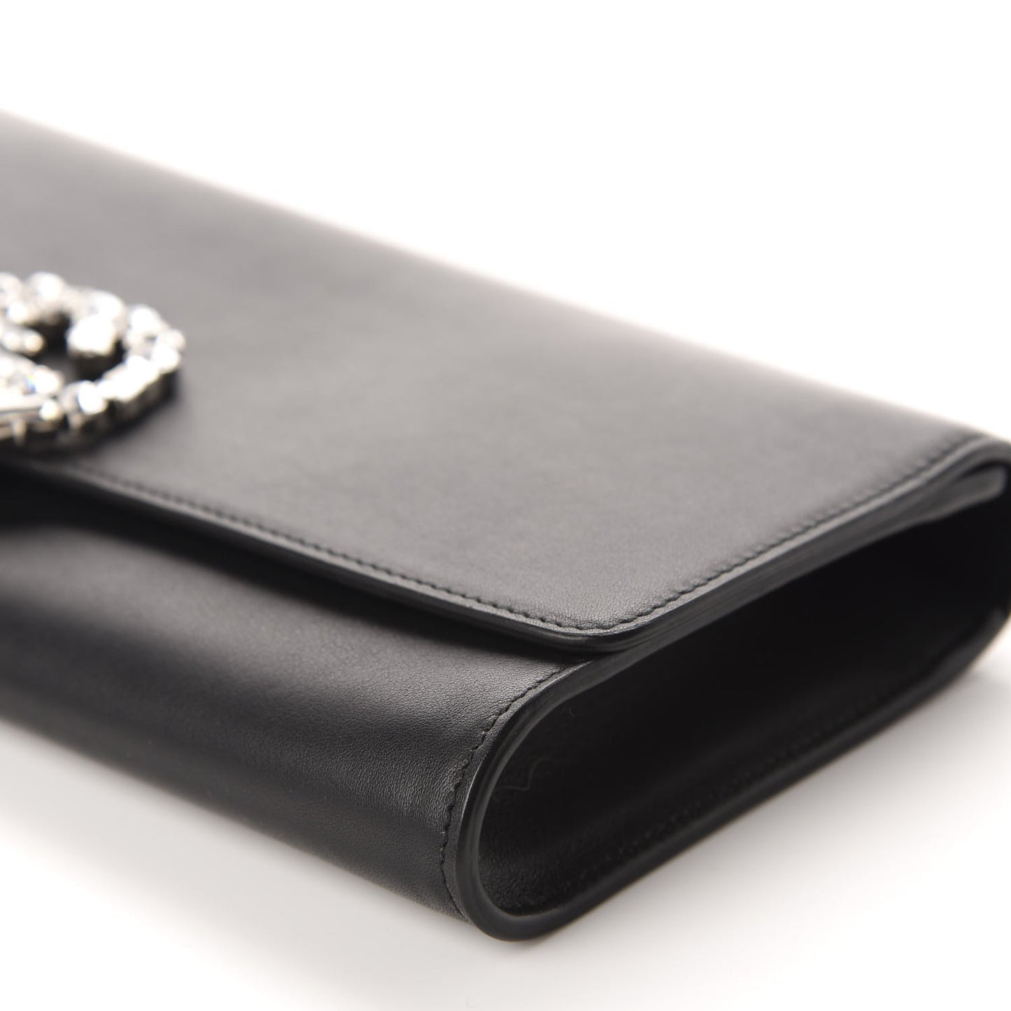 Calfskin Crystal GG Sparkling Clutch Black