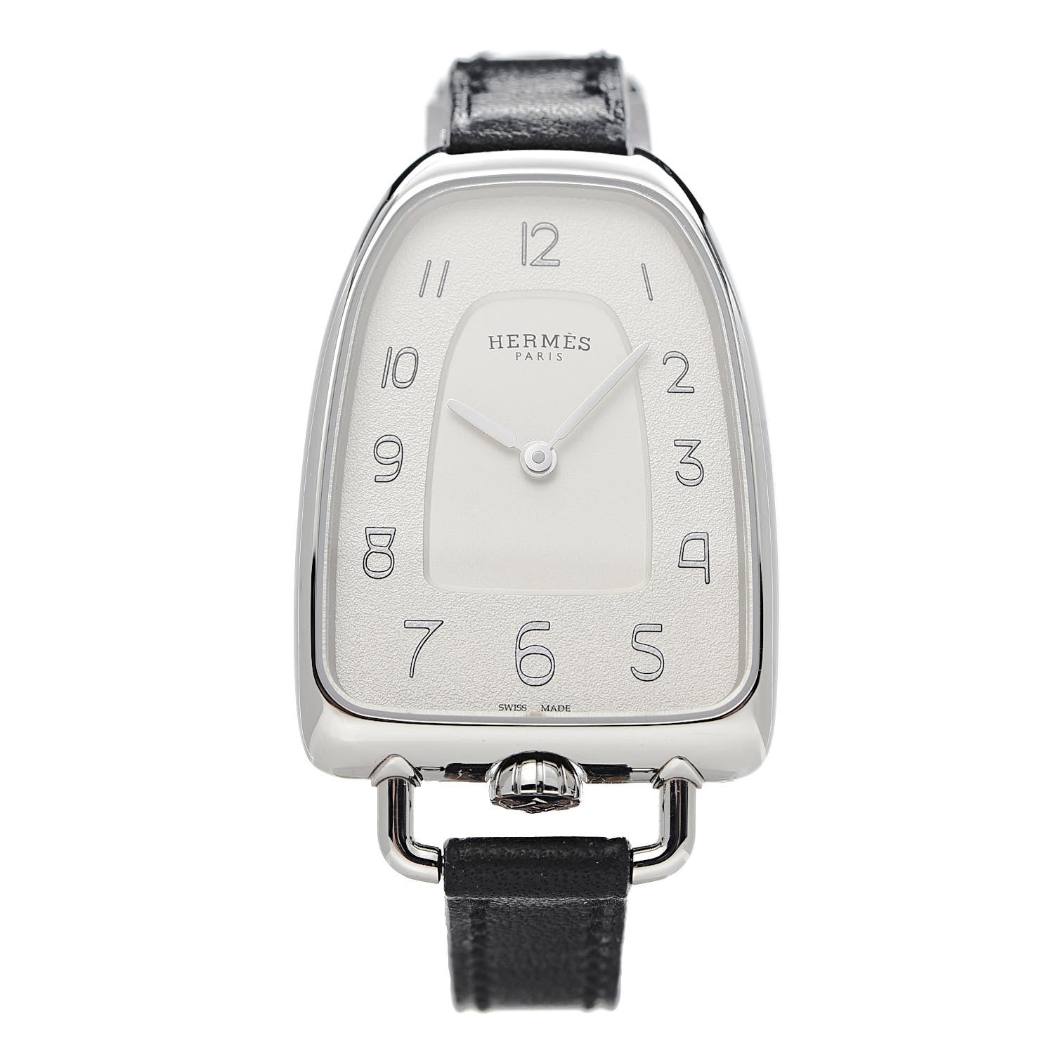 Hermes Stainless Steel Barenia 26mm Galop Quartz Watch Noir 1 of 8