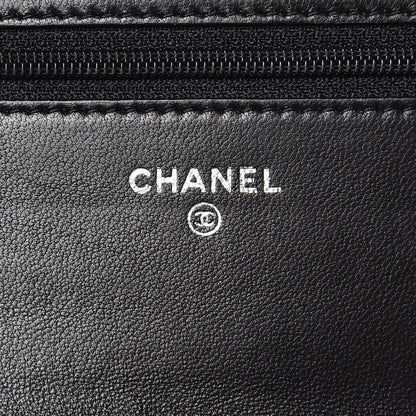Chanel Lambskin Quilted Boy Wallet On Chain WOC Black 6 of 9