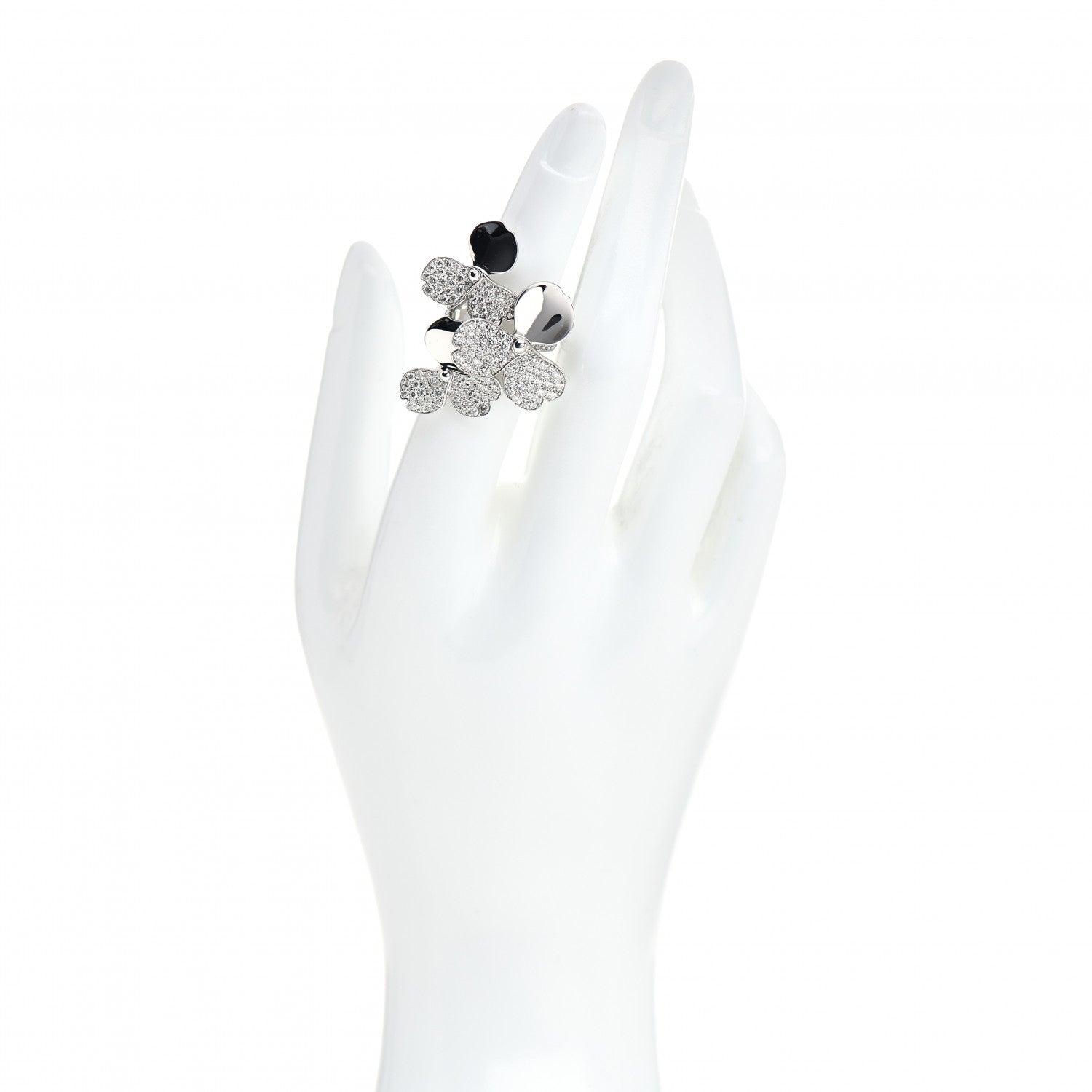 Tiffany Platinum Diamond Paper Flowers Cluster Ring 49 4.75 2 of 6