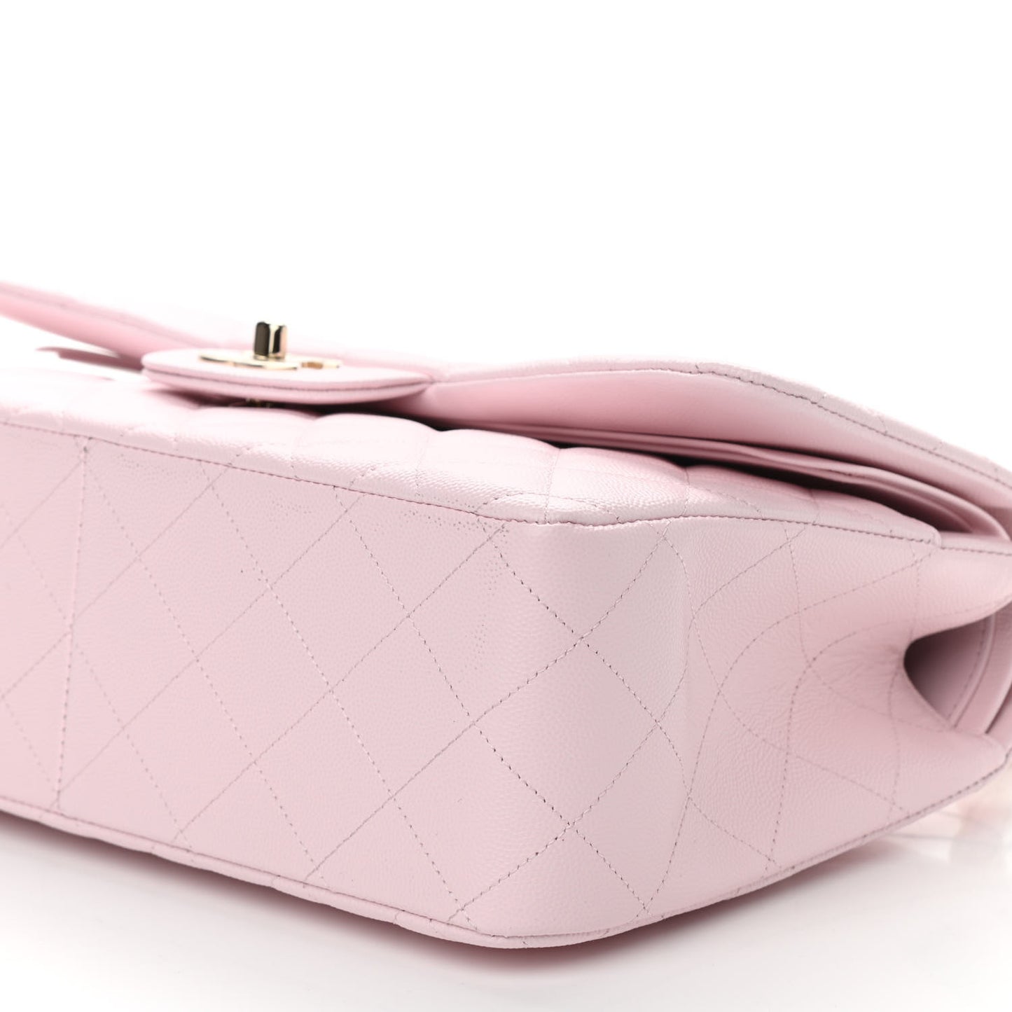 Caviar Quilted Jumbo Double Flap Light Pink