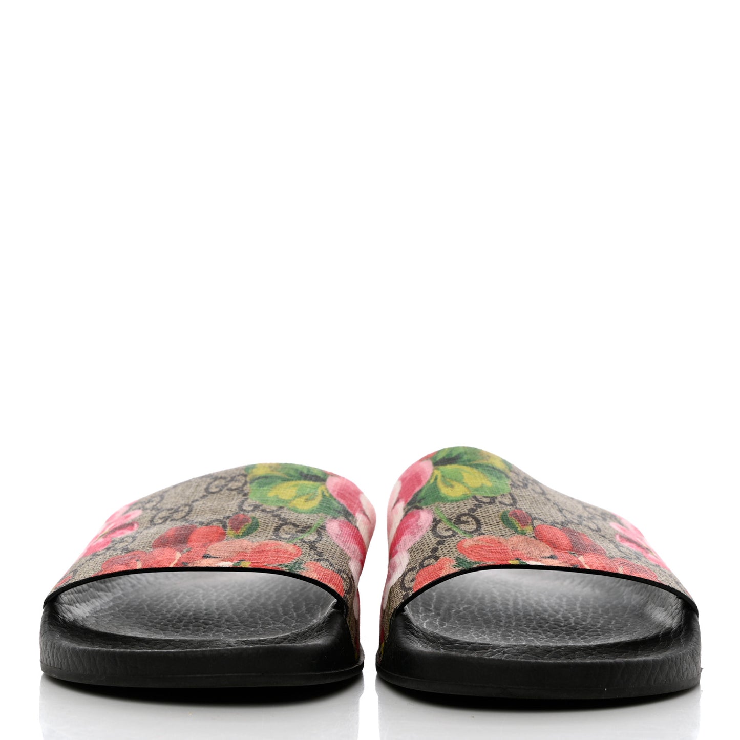 GG Supreme Monogram Blooms Slide Sandals 35 Beige Multicolor
