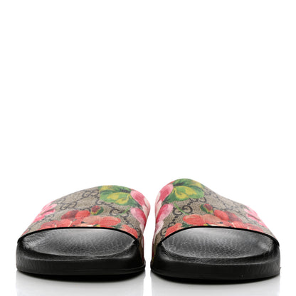 Gucci GG Supreme Monogram Blooms Slide Sandals 35 Beige Multicolor 2 of 9